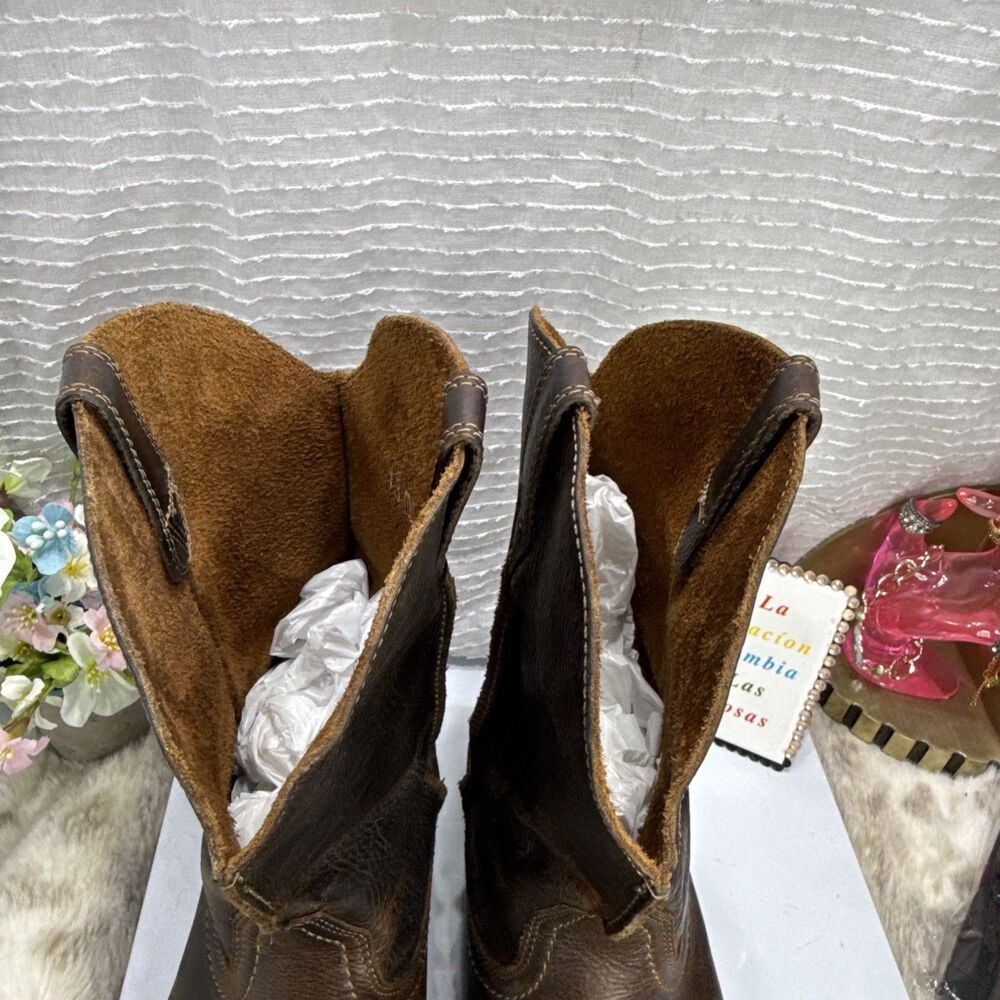 (P5) Ariat Rambler Leather Square Toe Western Cowboy Boots 10015307 MEN 13D - Picture 6 of 16